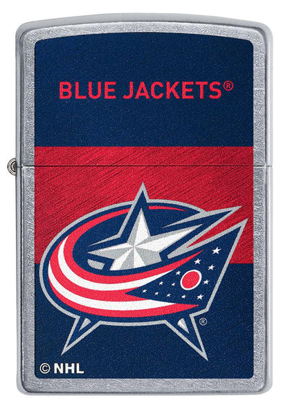Zippo Columbus Blue Jackets® Icon Design Street Chrome Windproof Lighter