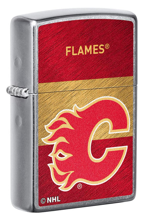 Zippo Calgary Flames® Icon Design Street Chrome Windproof Lighter