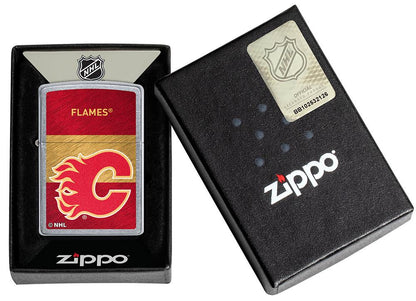 Zippo Calgary Flames® Icon Design Street Chrome Windproof Lighter