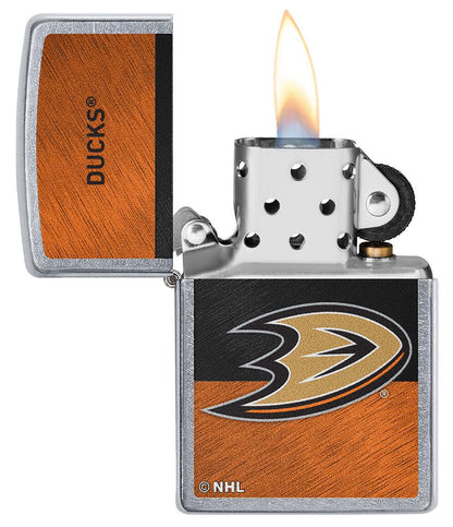 Zippo Anaheim Ducks® Icon Design Street Chrome Windproof Lighter