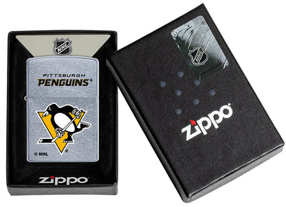 Zippo Pittsburgh Penguins® Logo Design Street Chrome Windproof Lighter