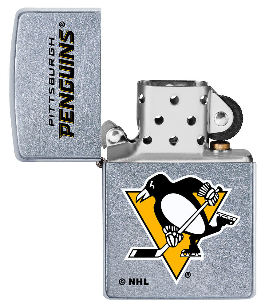 Zippo Pittsburgh Penguins® Logo Design Street Chrome Windproof Lighter