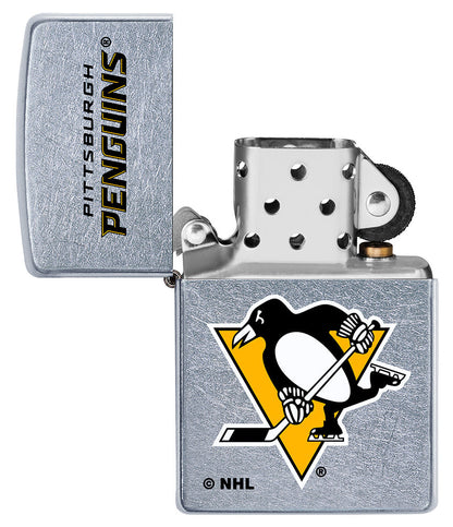 Zippo Pittsburgh Penguins® Logo Design Street Chrome Windproof Lighter