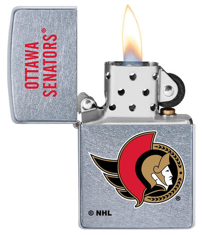 Zippo Ottawa Senators® Logo Design Street Chrome Windproof Lighter