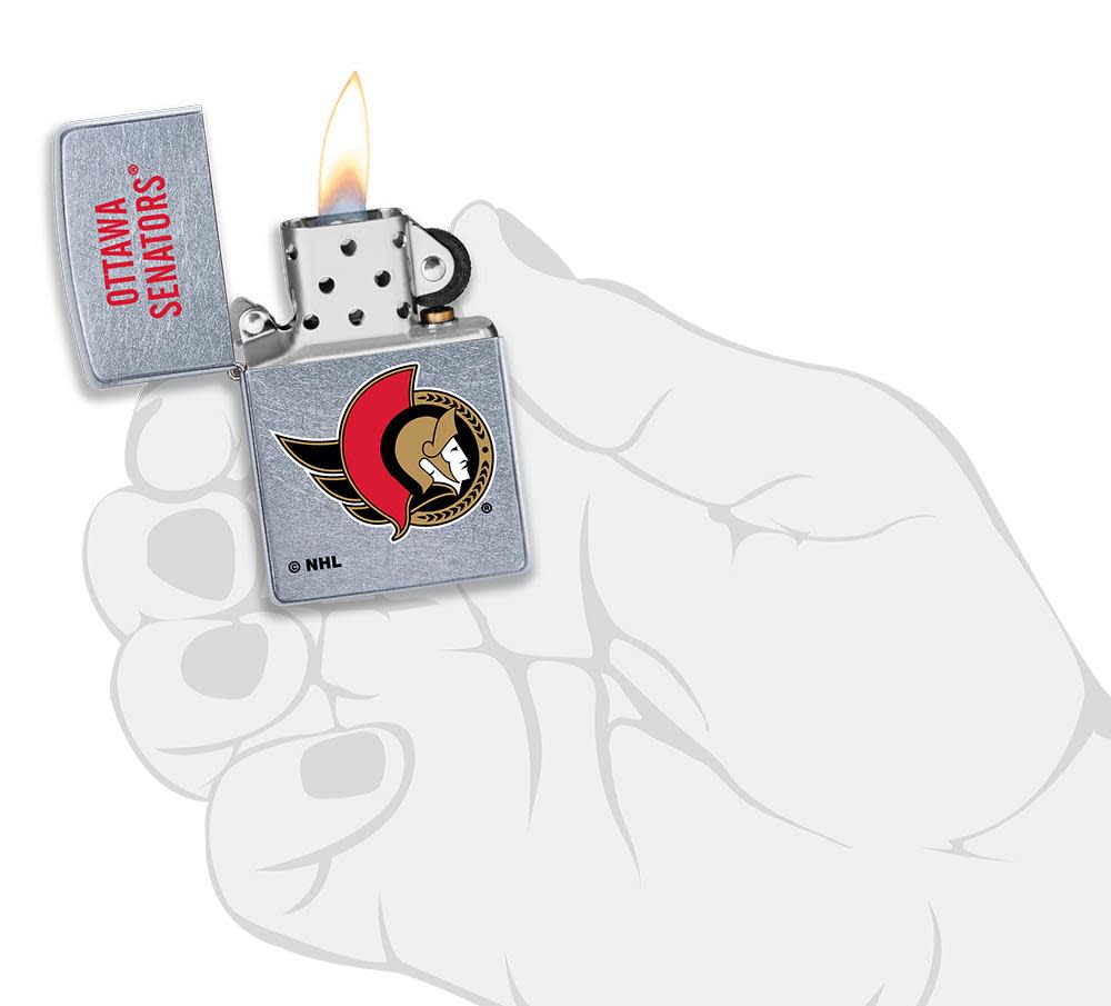 Zippo Ottawa Senators® Logo Design Street Chrome Windproof Lighter