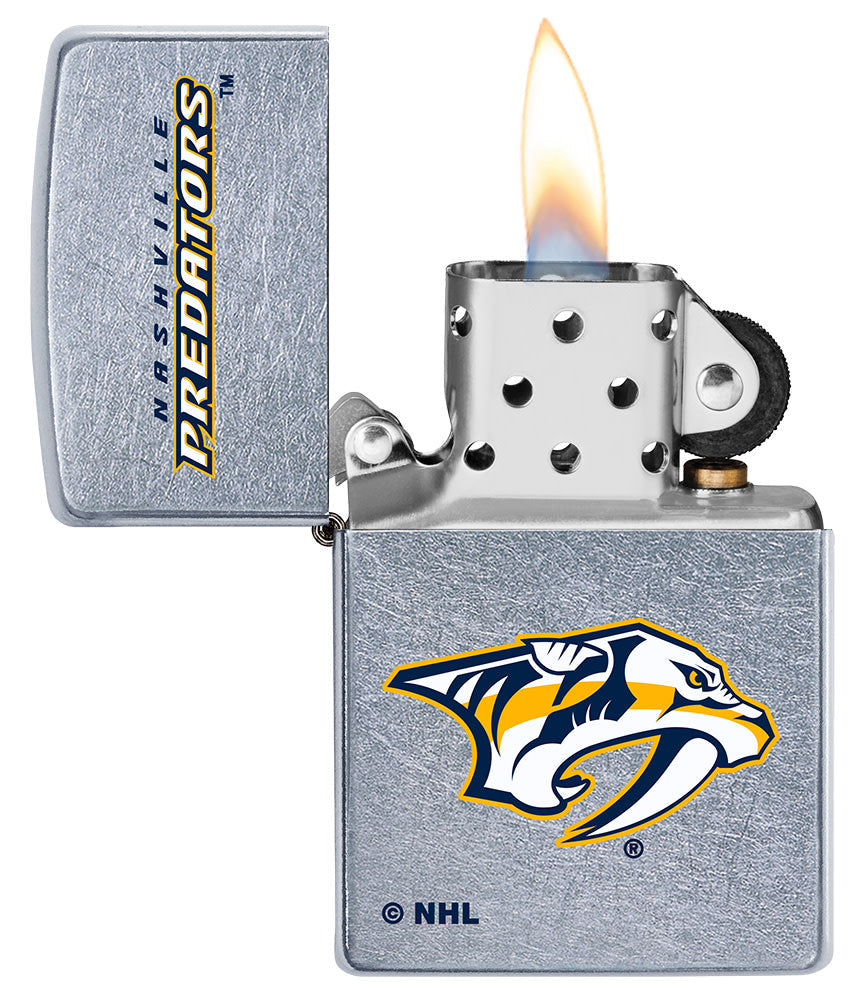 Zippo Nashville Predators® Logo Design Street Chrome Windproof Lighter