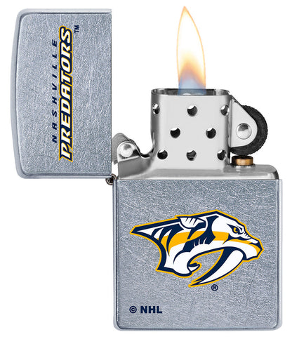 Zippo Nashville Predators® Logo Design Street Chrome Windproof Lighter