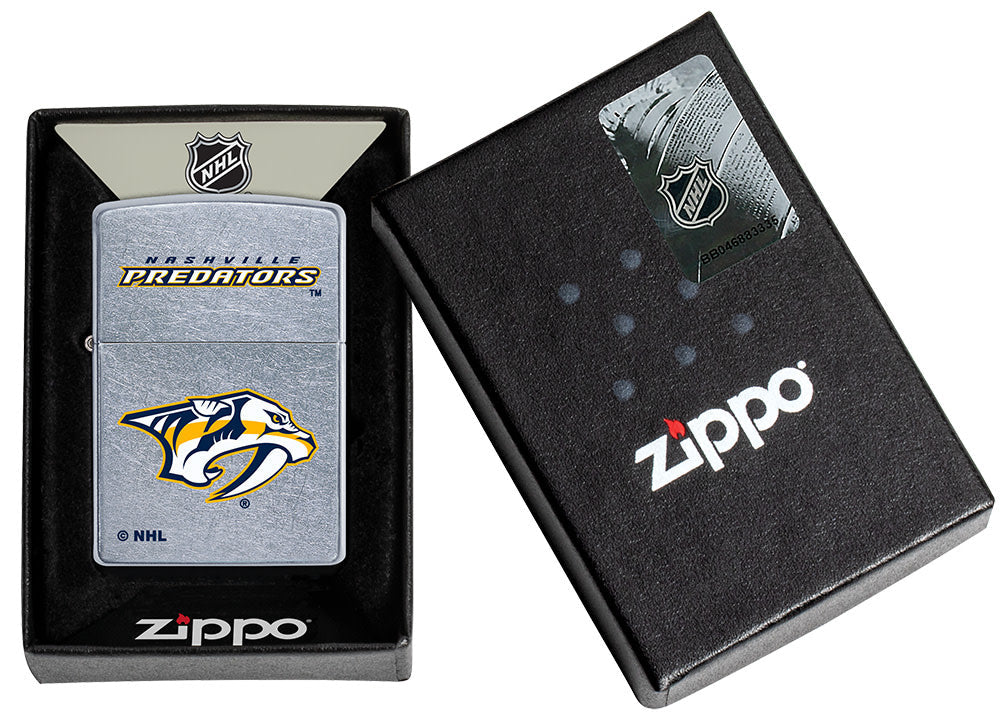 Zippo Nashville Predators® Logo Design Street Chrome Windproof Lighter