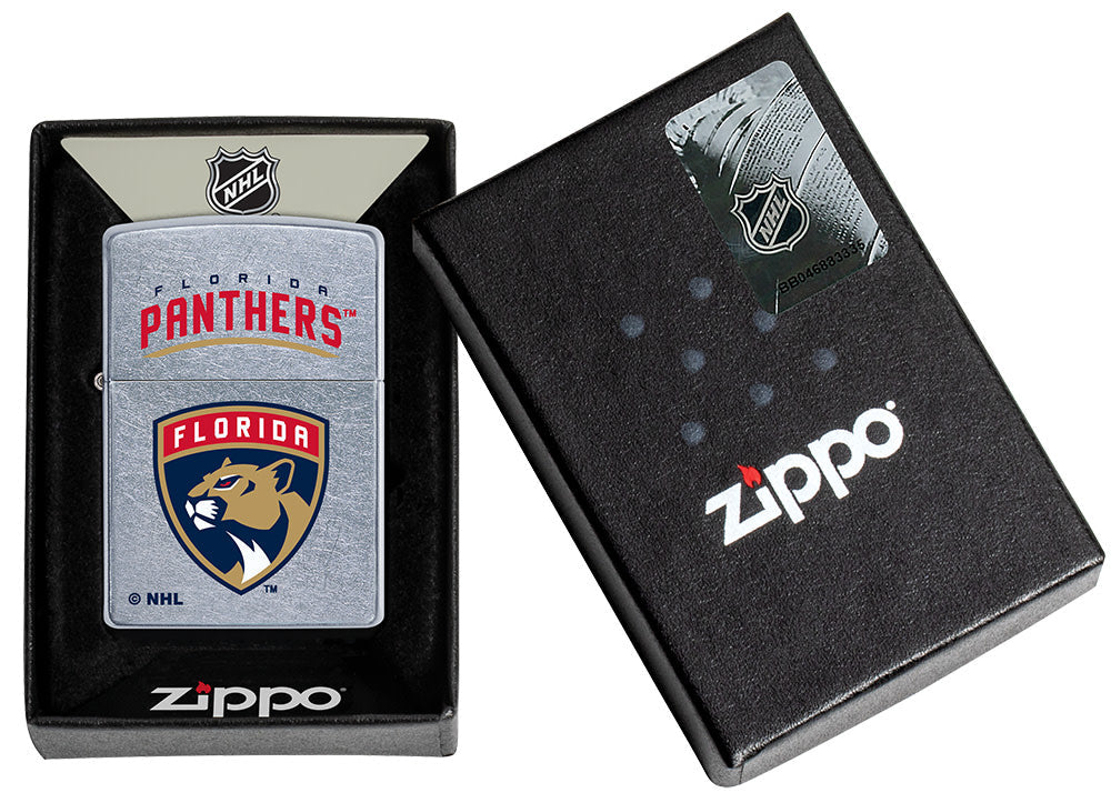 Zippo Florida Panthers® Logo Design Street Chrome Windproof Lighter