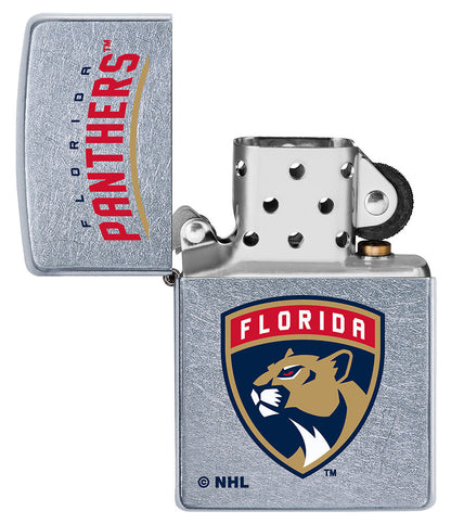 Zippo Florida Panthers® Logo Design Street Chrome Windproof Lighter