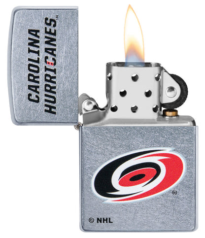 Zippo Carolina Hurricanes® Logo Design Street Chrome Windproof Lighter