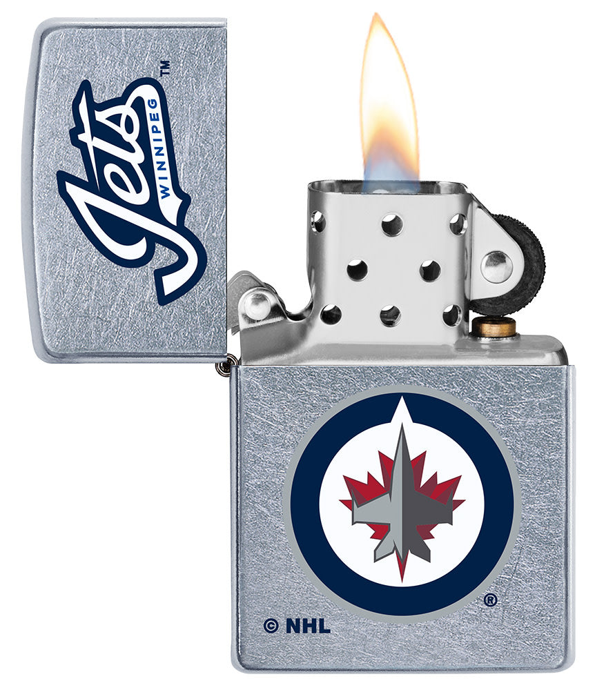 Zippo Winnipeg Jets™ Logo Design Street Chrome Windproof Lighter