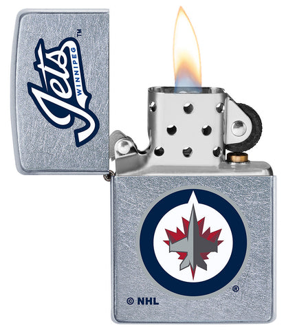 Zippo Winnipeg Jets™ Logo Design Street Chrome Windproof Lighter