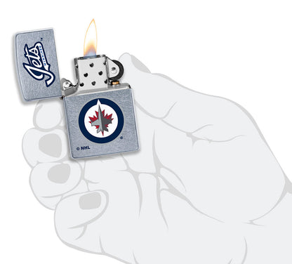 Zippo Winnipeg Jets™ Logo Design Street Chrome Windproof Lighter