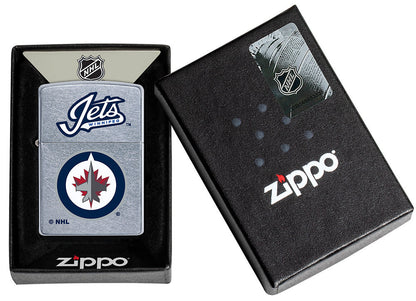 Zippo Winnipeg Jets™ Logo Design Street Chrome Windproof Lighter