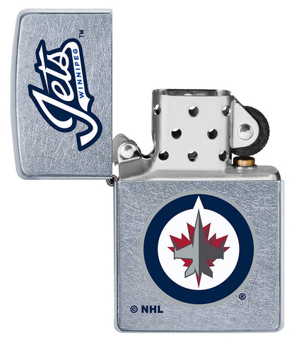 Zippo Winnipeg Jets™ Logo Design Street Chrome Windproof Lighter