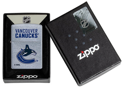 Zippo Vancouver Canucks® Logo Design Street Chrome Windproof Lighter