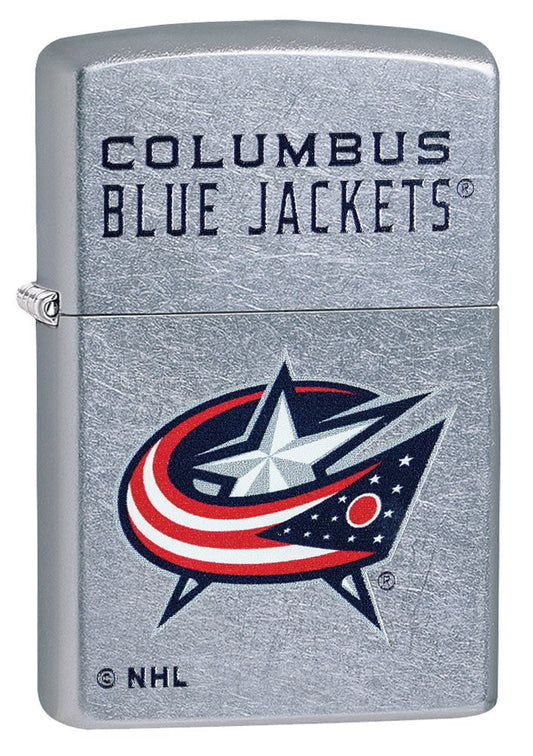 Zippo Columbus Blue Jackets® Logo Design Street Chrome Windproof Lighter