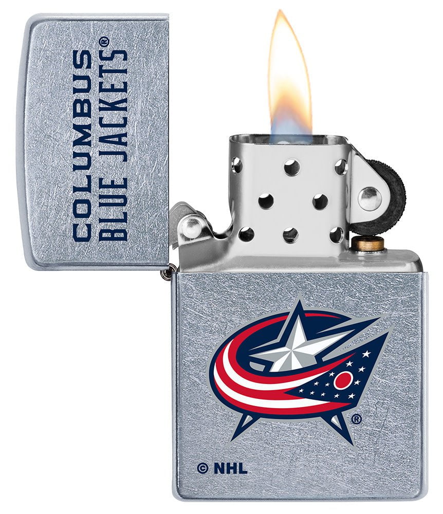 Zippo Columbus Blue Jackets® Logo Design Street Chrome Windproof Lighter