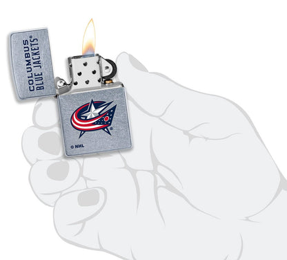 Zippo Columbus Blue Jackets® Logo Design Street Chrome Windproof Lighter