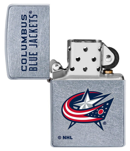 Zippo Columbus Blue Jackets® Logo Design Street Chrome Windproof Lighter
