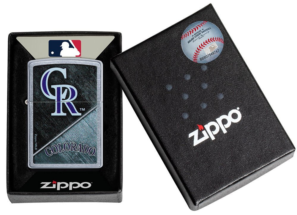 Zippo MLB® Colorado Rockies™ Colorblock Design Street Chrome Windproof Lighter