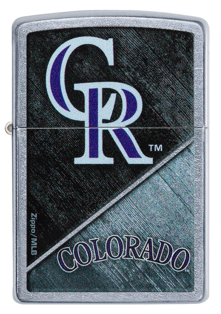 Zippo MLB® Colorado Rockies™ Colorblock Design Street Chrome Windproof Lighter