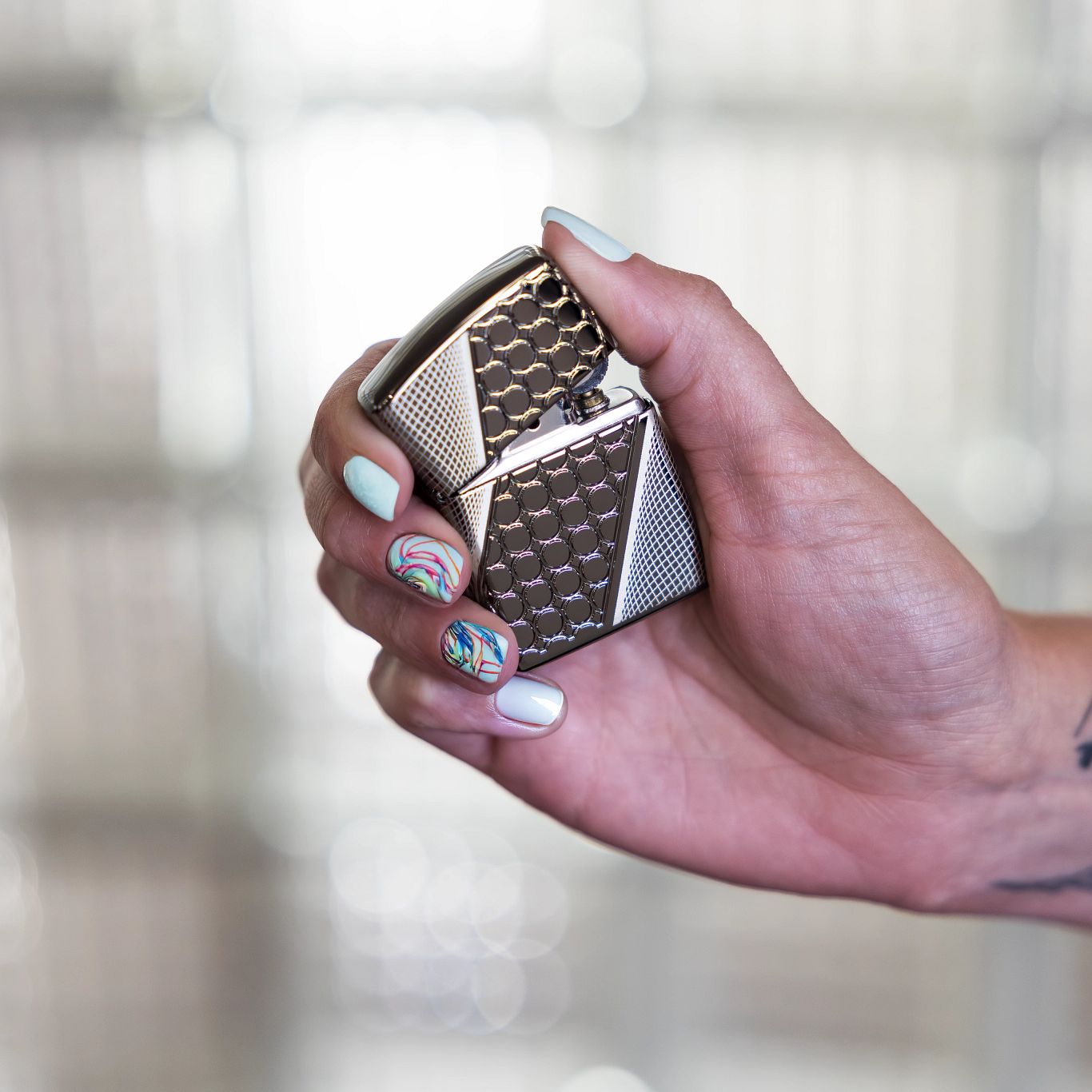 Zippo Deep Dots Design Armor® Black Ice® Windproof Lighter