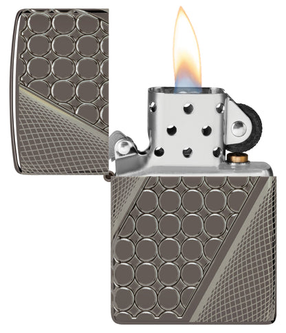 Zippo Deep Dots Design Armor® Black Ice® Windproof Lighter