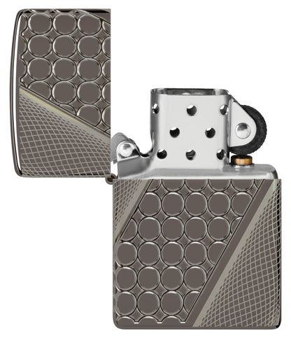 Zippo Deep Dots Design Armor® Black Ice® Windproof Lighter