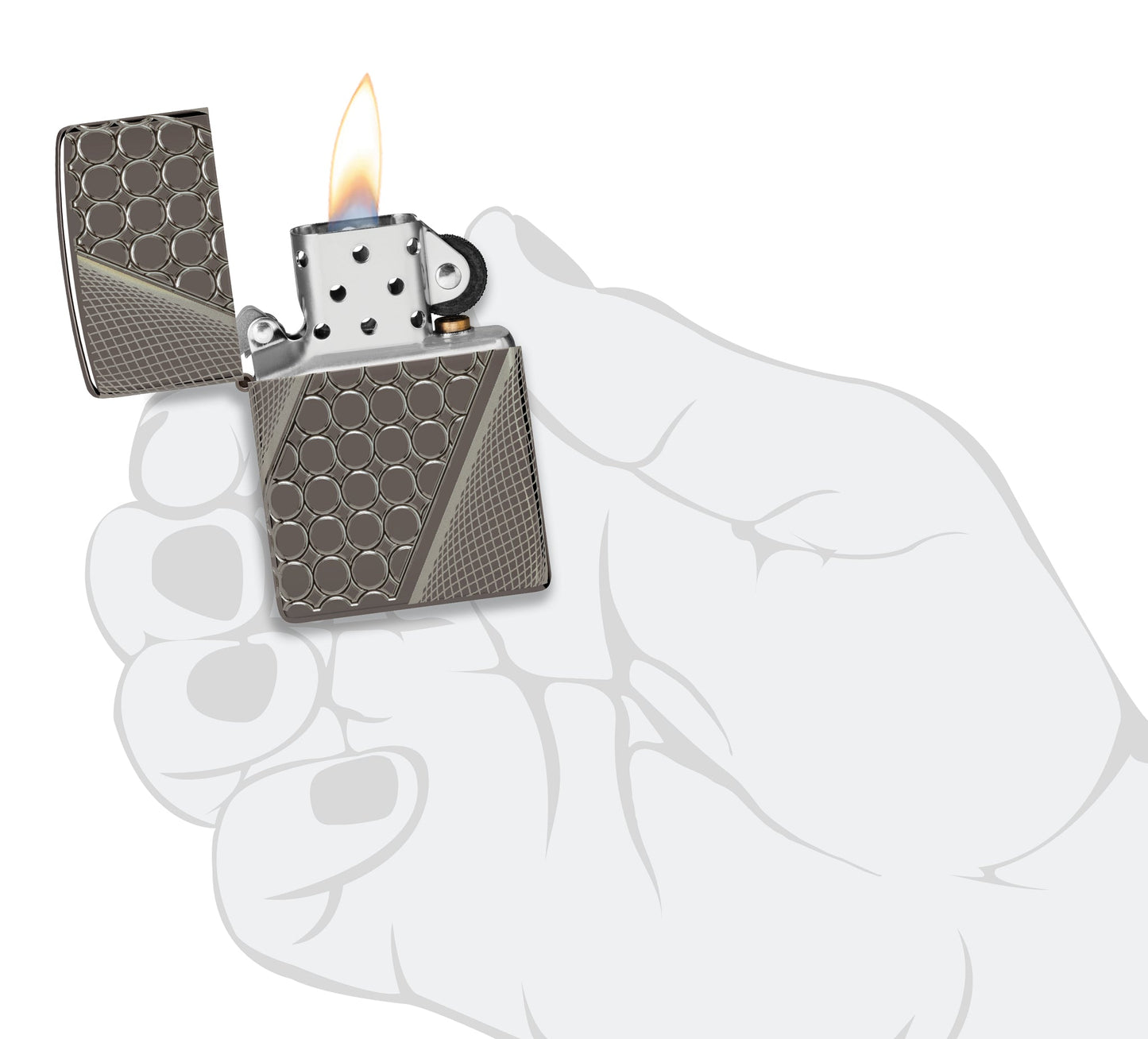 Zippo Deep Dots Design Armor® Black Ice® Windproof Lighter