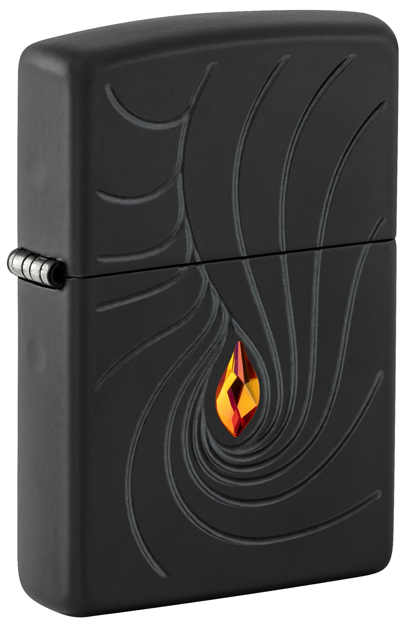 Zippo Crystal Waves Design Armor® Black Matte Windproof Lighter