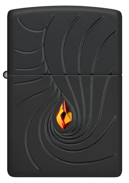 Zippo Crystal Waves Design Armor® Black Matte Windproof Lighter
