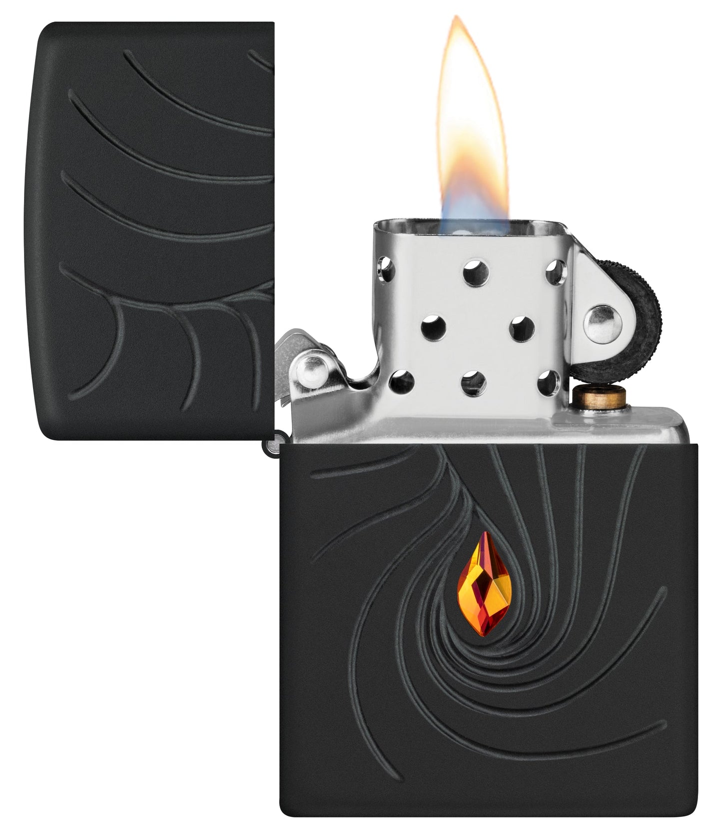 Zippo Crystal Waves Design Armor® Black Matte Windproof Lighter