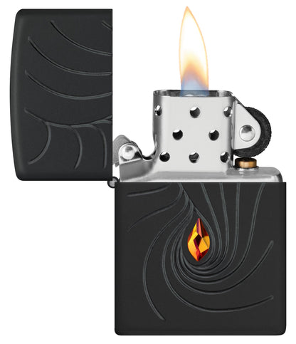 Zippo Crystal Waves Design Armor® Black Matte Windproof Lighter