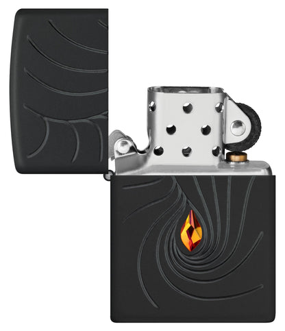 Zippo Crystal Waves Design Armor® Black Matte Windproof Lighter