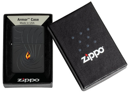Zippo Crystal Waves Design Armor® Black Matte Windproof Lighter