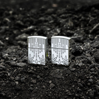 Zippo Waxy Leaf Design Armor® High Polish Chrome Windproof Lighter