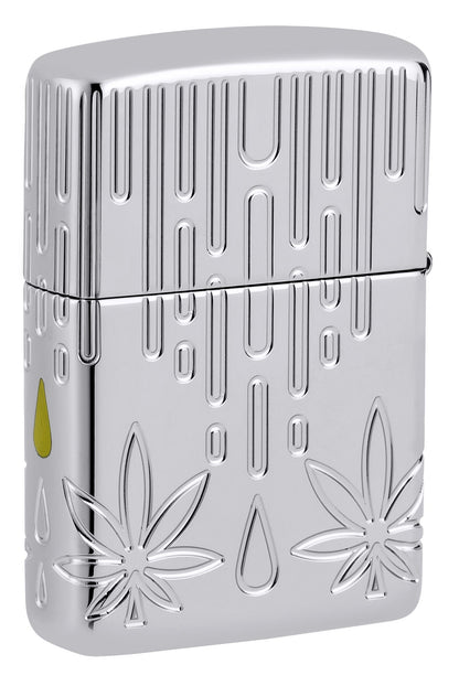 Zippo Waxy Leaf Design Armor® High Polish Chrome Windproof Lighter