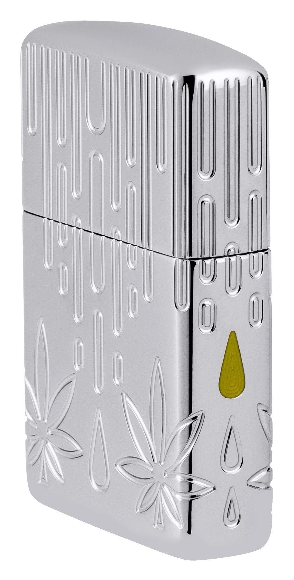 Zippo Waxy Leaf Design Armor® High Polish Chrome Windproof Lighter