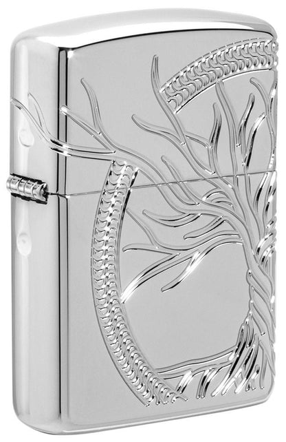 Zippo Armor® High Polish Sterling Silver Tree of Life Windproof Lighter