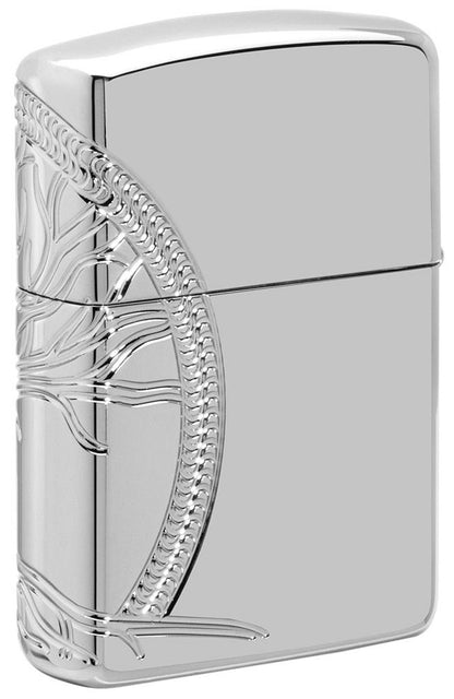 Zippo Armor® High Polish Sterling Silver Tree of Life Windproof Lighter