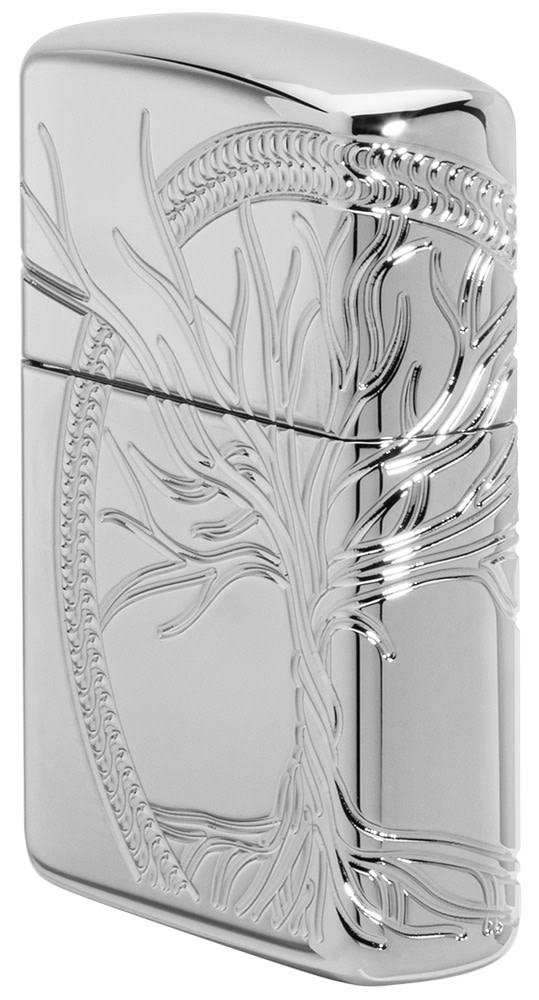 Zippo Armor® High Polish Sterling Silver Tree of Life Windproof Lighter