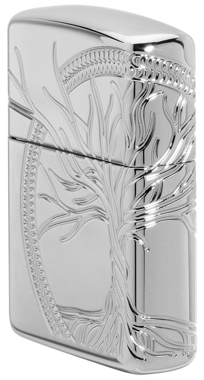 Zippo Armor® High Polish Sterling Silver Tree of Life Windproof Lighter