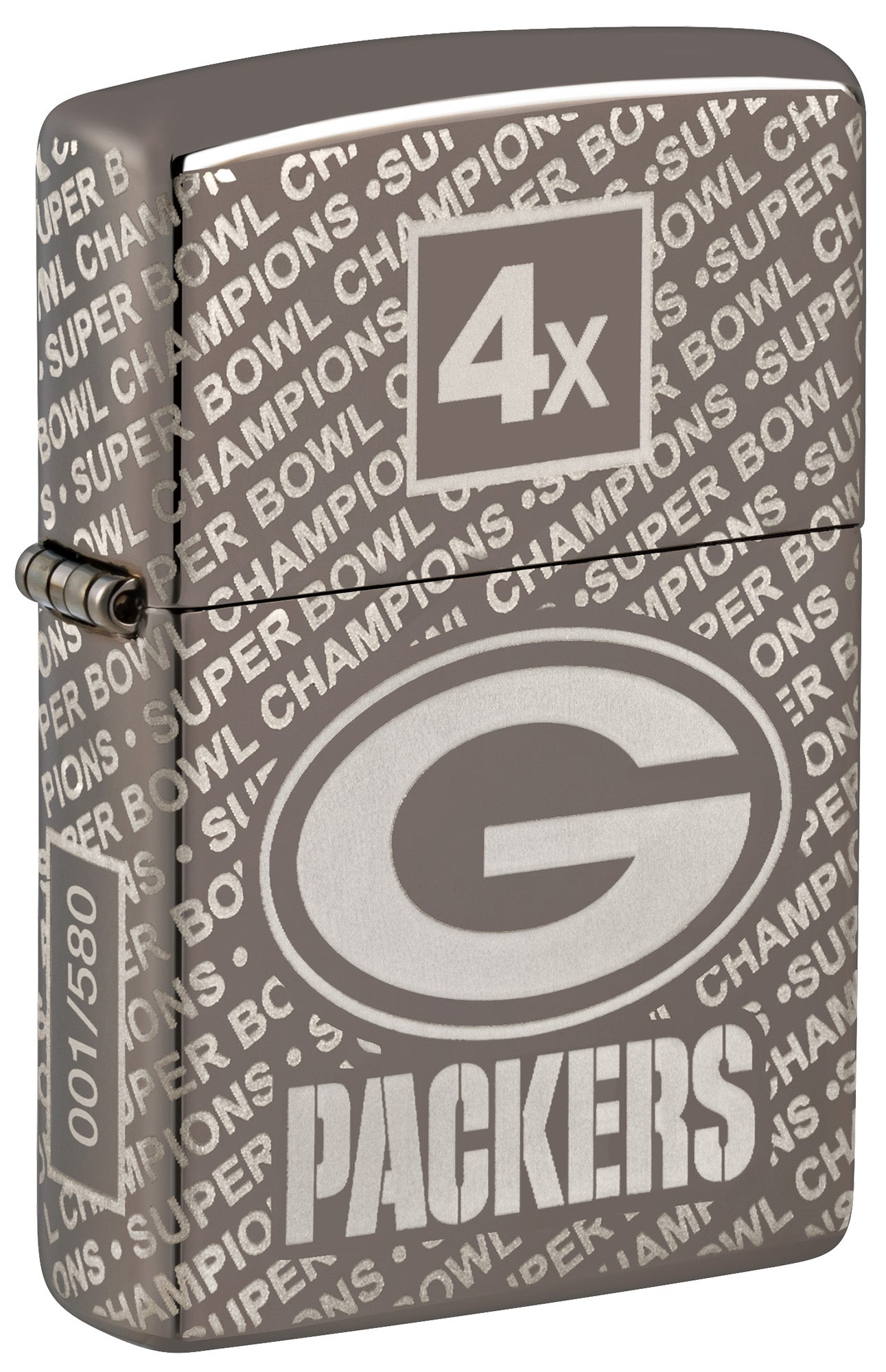 Zippo NFL Green Bay Packers Super Bowl Commemorative Armor Black Ice Windproof Lighter