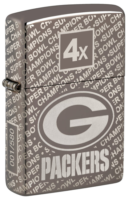 Zippo NFL Green Bay Packers Super Bowl Commemorative Armor Black Ice Windproof Lighter