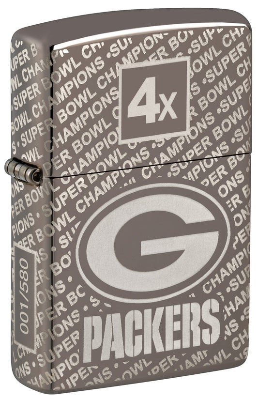 Zippo NFL Green Bay Packers Super Bowl Commemorative Armor Black Ice Windproof Lighter