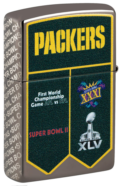 Zippo NFL Green Bay Packers Super Bowl Commemorative Armor Black Ice Windproof Lighter