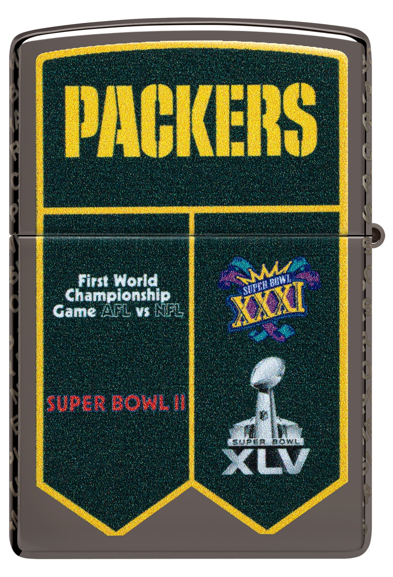 Zippo NFL Green Bay Packers Super Bowl Commemorative Armor Black Ice Windproof Lighter