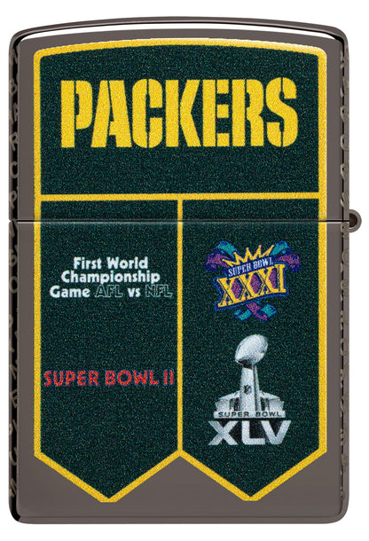Zippo NFL Green Bay Packers Super Bowl Commemorative Armor Black Ice Windproof Lighter